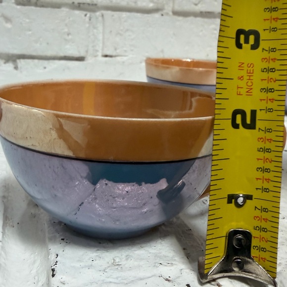 10 Vintage Meito China Hand painted Iridescent blue porcelain tea cups w/Saucers - Picture 9 of 11